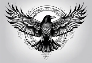 crow with open wings tattoo idea