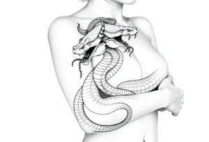 gargon with snakes on his head tattoo idea