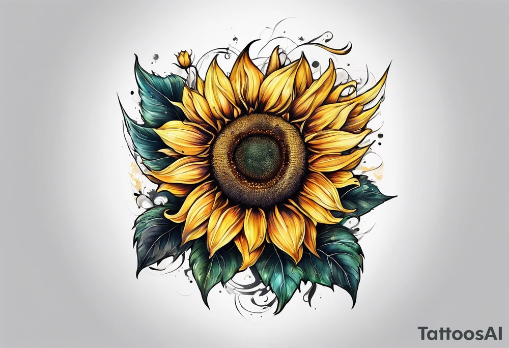 Sunflower corner tattoo idea