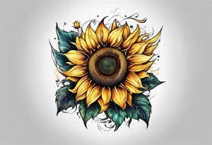 Sunflower corner tattoo idea