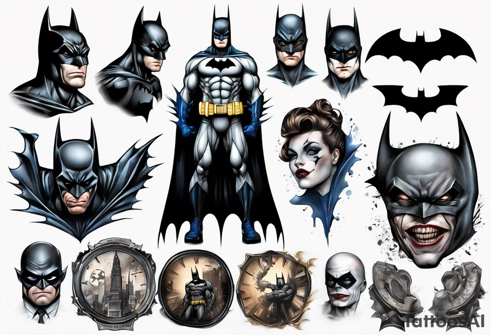 batman gotham sleeve tattoo idea