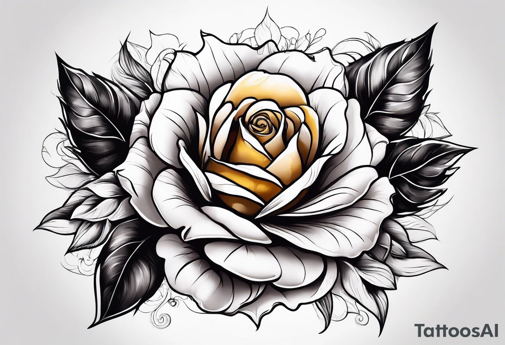 flower rose , sunflower, tattoo idea
