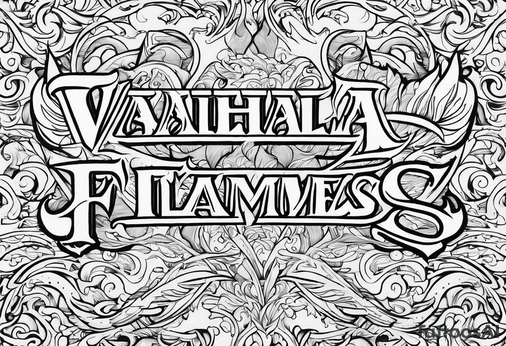 Valhalla flames tattoo idea