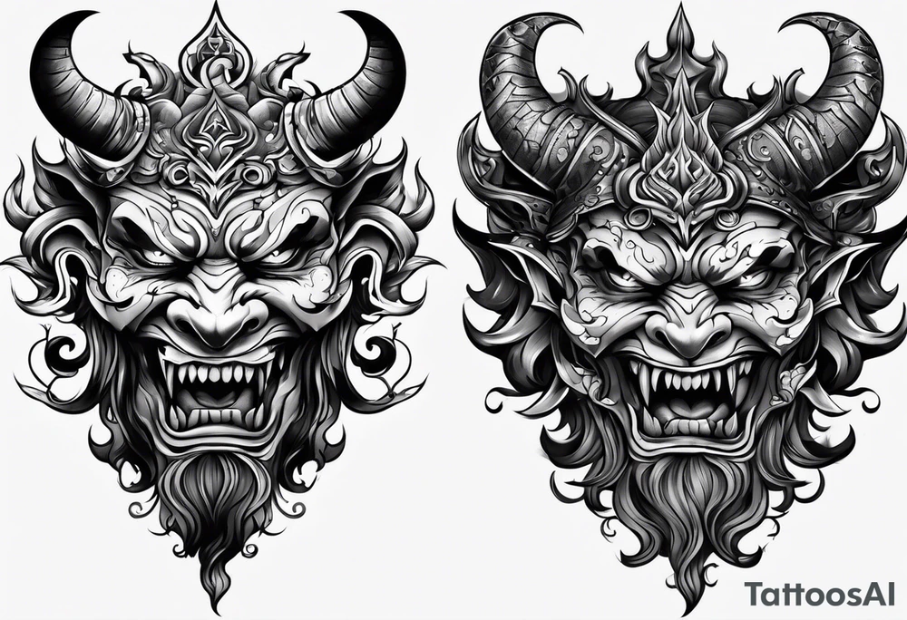 demon face tattoo idea