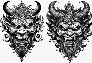 demon face tattoo idea