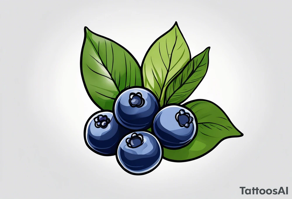 3 blueberries with a leaf tattoo idea