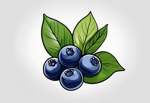 3 blueberries with a leaf tattoo idea