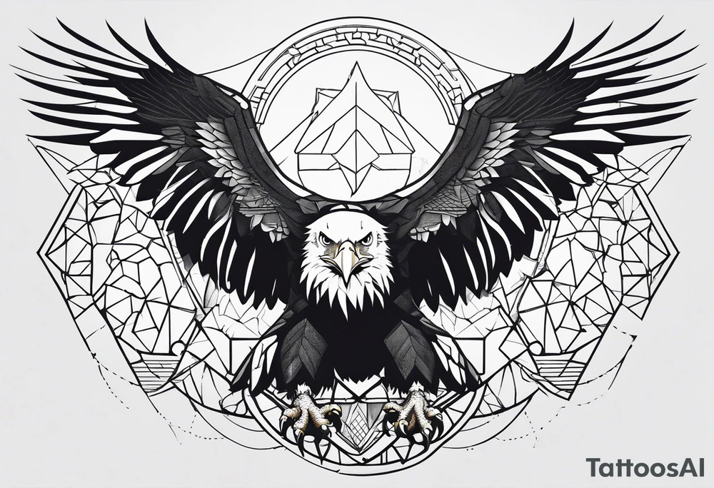 eagle, geometric, subtle, men, forearm tattoo idea