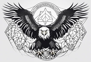 eagle, geometric, subtle, men, forearm tattoo idea