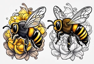Forearm cut open to reveal tendons inside with bees crawling throughout tattoo idea