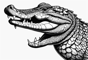 Full body Caiman with tail tattoo idea