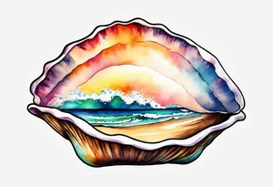 One small  Pretty open clam shell tattoo idea