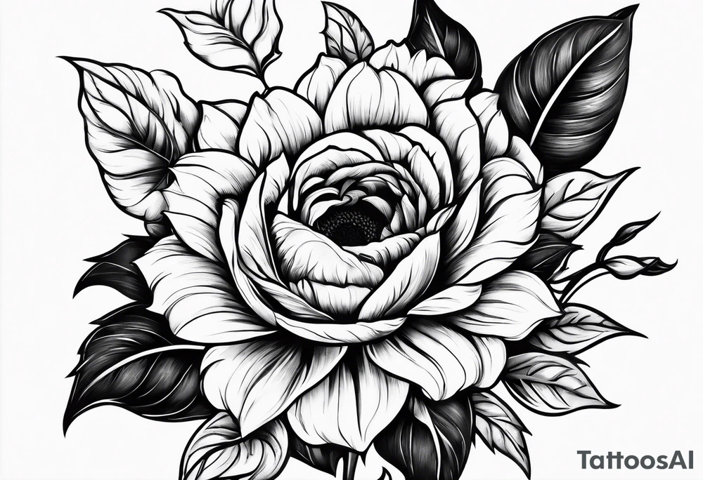 sunflower  rose tattoo idea