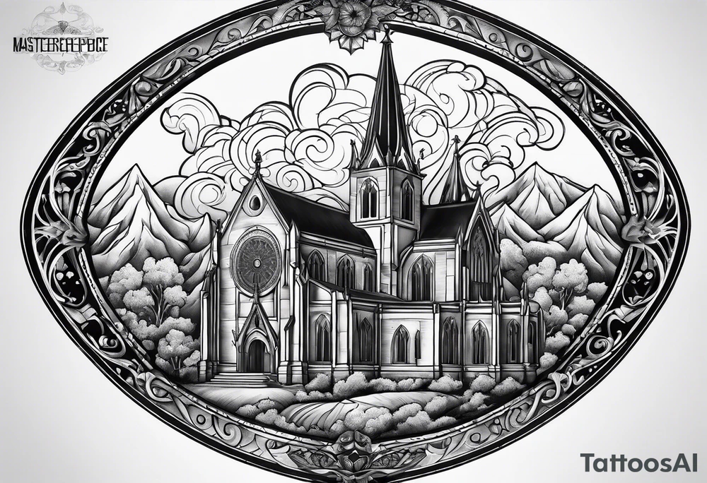 cathedral fire tattoo idea