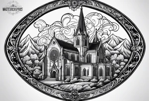 cathedral fire tattoo idea