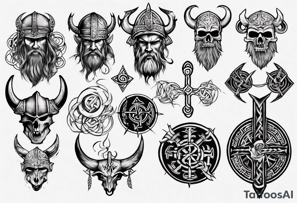 Viking symbols tattoo idea