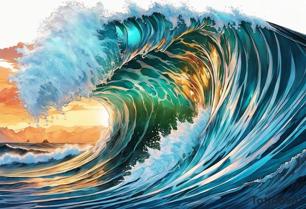 ocean, wave tattoo idea