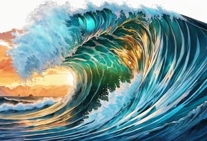 ocean, wave tattoo idea