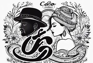 Nome Cleo e Carlos de forma criativa tattoo idea