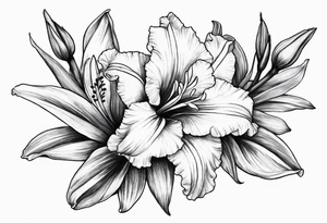 Gladiolus floral tattoo idea