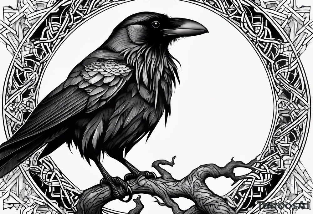 world tree with a raven and knotwork upper arm tattoo tattoo idea world tree with a raven and knotwork upper arm tattoo tattoo idea