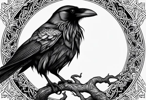 world tree with a raven and knotwork upper arm tattoo tattoo idea