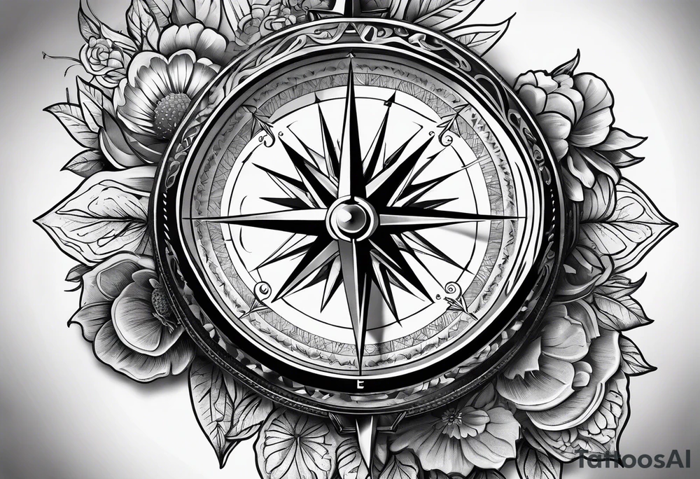 compass on a hand tattoo idea