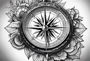 compass on a hand tattoo idea