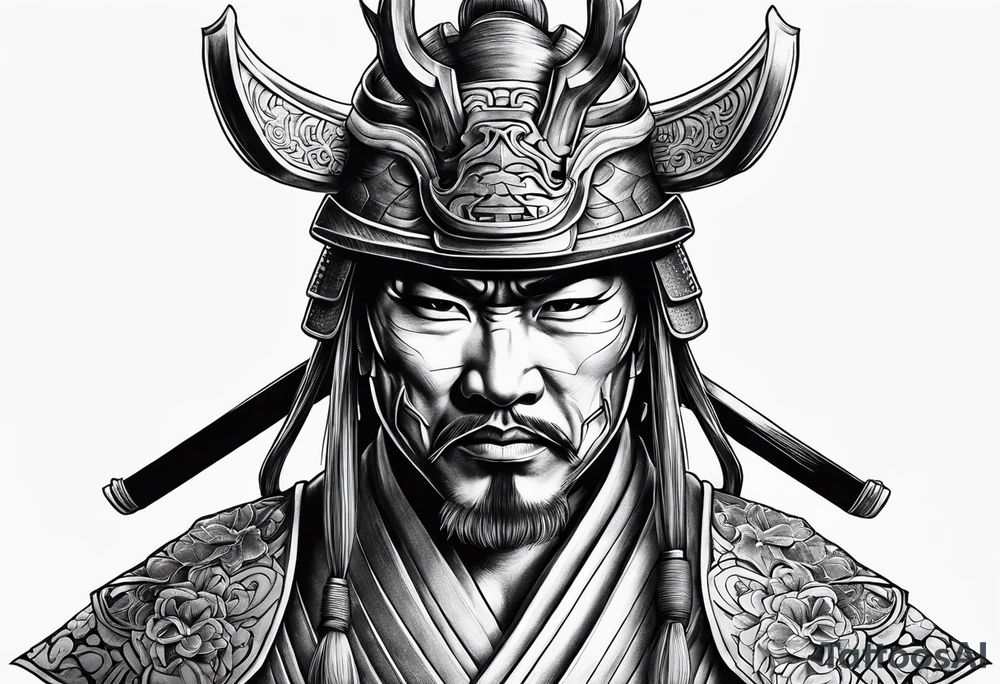 Samurai with mask tattoo idea
