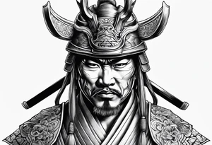 Samurai with mask tattoo idea