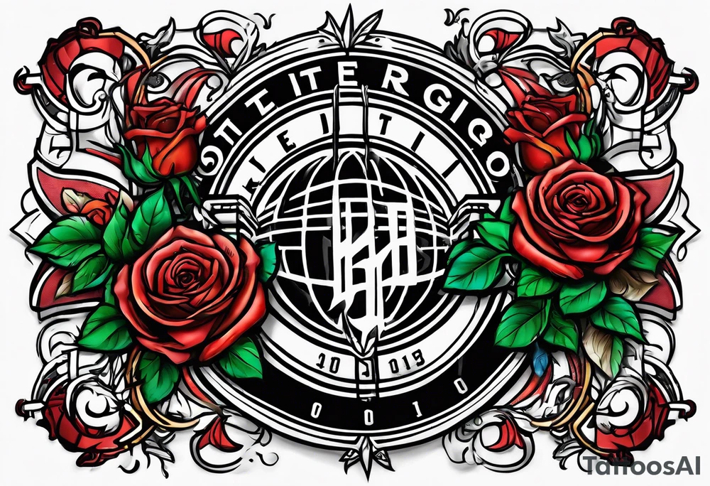 detroit city , basketball with virgo symbol and roses tattoo idea