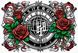 detroit city , basketball with virgo symbol and roses tattoo idea