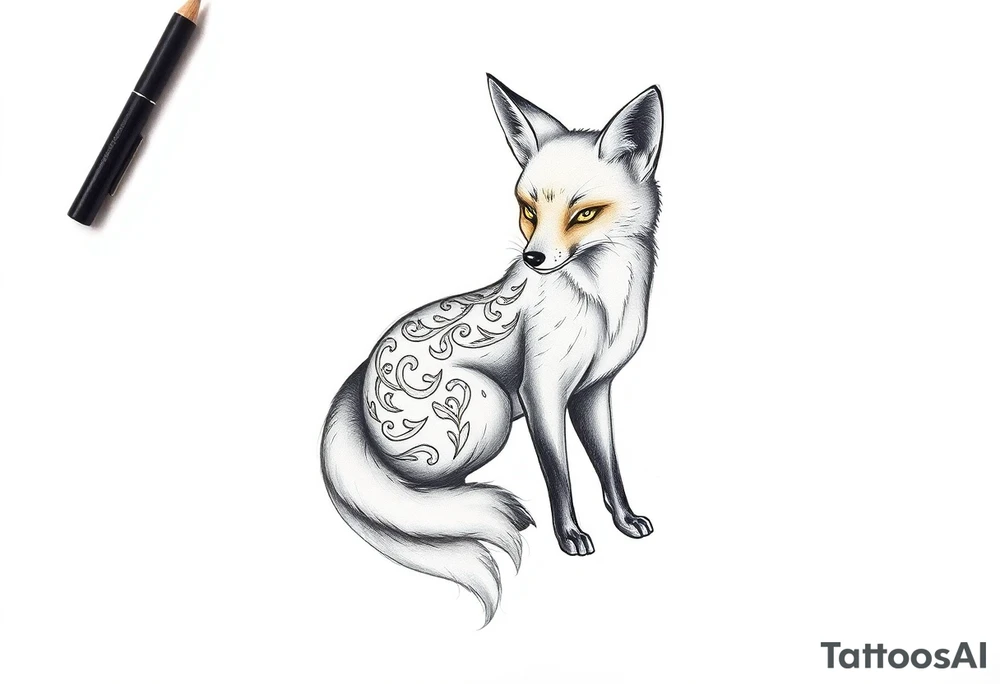adult fox tattoo idea