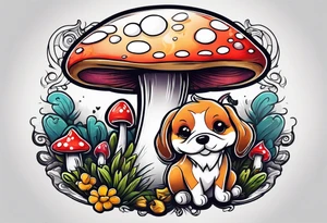 Mushroom dog tattoo idea