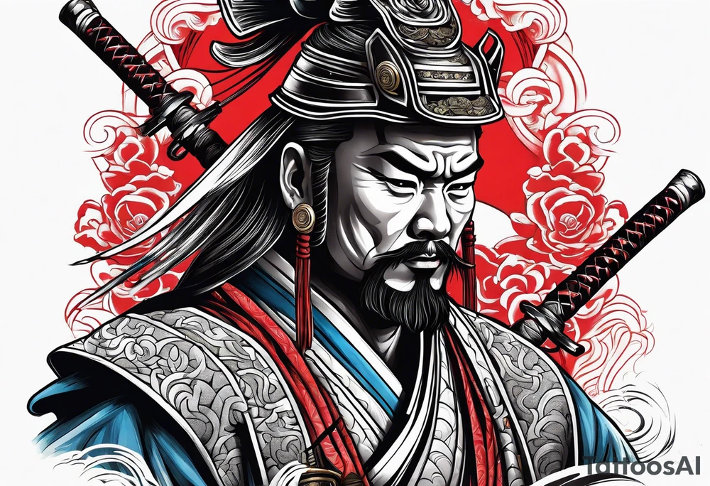 gangster Chinese samurai tattoo idea