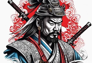 gangster Chinese samurai tattoo idea