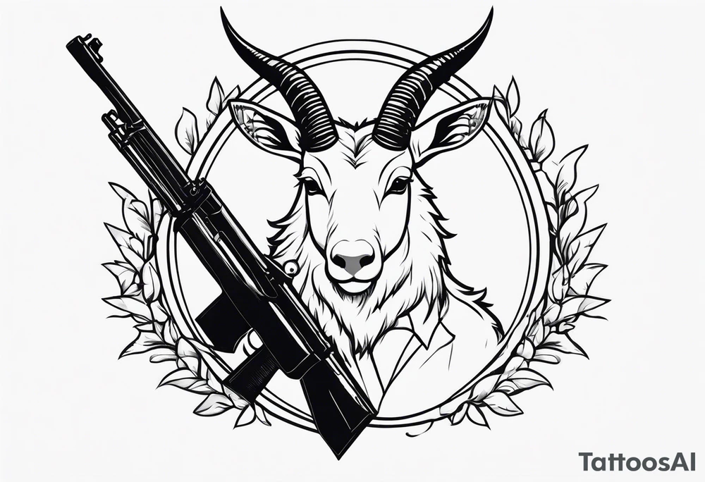 capricorn with sunglasses and a shotgun tattoo idea