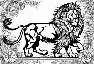 Bavarian lion with bavarian flag tattoo idea