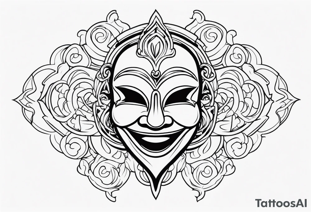 Gothic Laughing mask tattoo idea