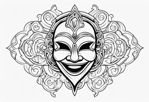 Gothic Laughing mask tattoo idea