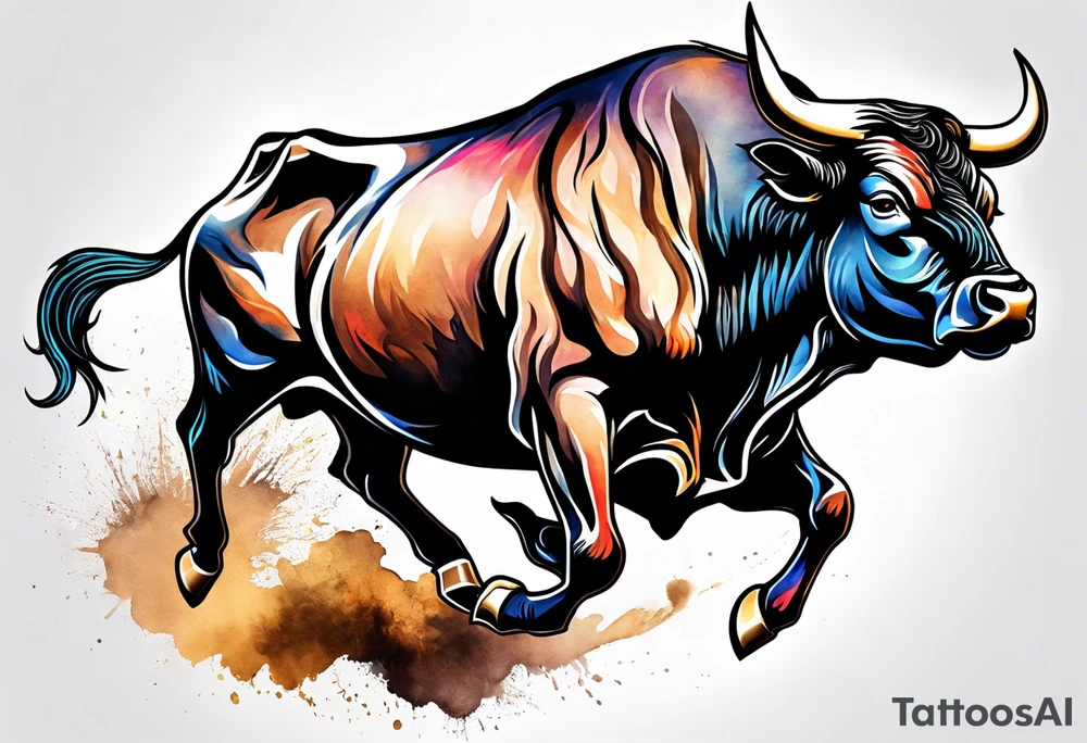 Bucking bull tattoo idea