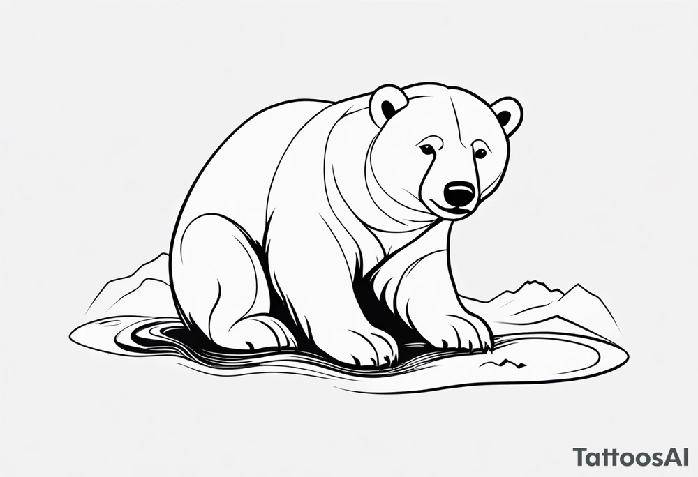 Cuddly Polar Bear tattoo idea