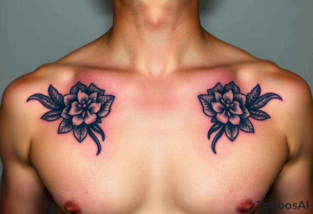 Naked women, big boobs, torso only tattoo idea