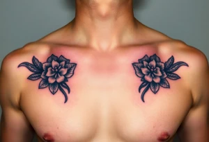 Naked women, big boobs, torso only tattoo idea