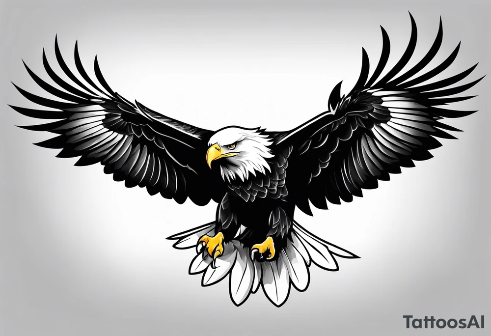 Bald eagle flying tattoo idea