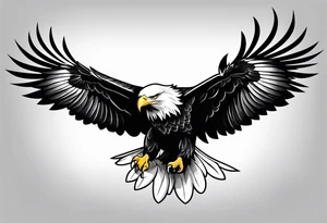Bald eagle flying tattoo idea