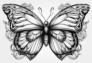 Butterfly with angel wings tattoo idea
