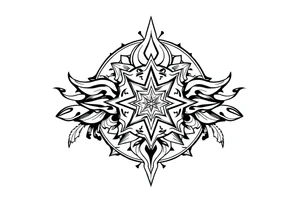 spiritual bold line tattoo idea