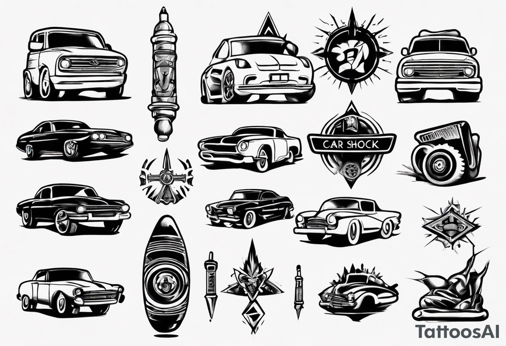 Car shocks tattoo idea