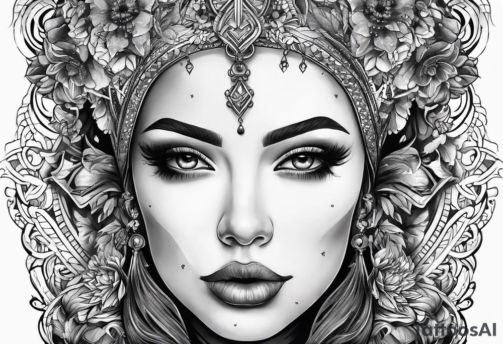 discipline and consistency surrounded by a face withawt tattoo idea